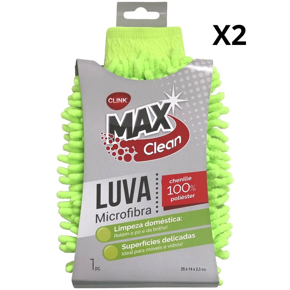 KIT 2 | 1 Luvas Microfibra Multiuso Lava Carro Limpeza Doméstica