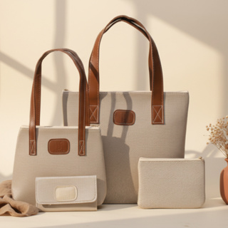 Bolsa Feminina Kit Sacola Bag + Mini Tote + Carteira + Necessaire 4 Peças em Oferta na Shopee