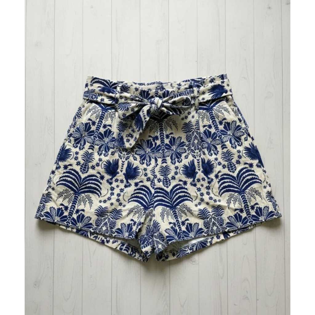 shorts alfaiataria feminino estampado 3D com cinto de amarração cintura  alta P M G GG G1 G2 G3 em Oferta na Shopee