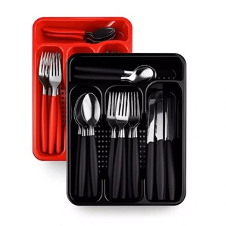 Jogo Talheres Faqueiro 25pçs C/ Suporte Porta-talheres em Oferta na Shopee