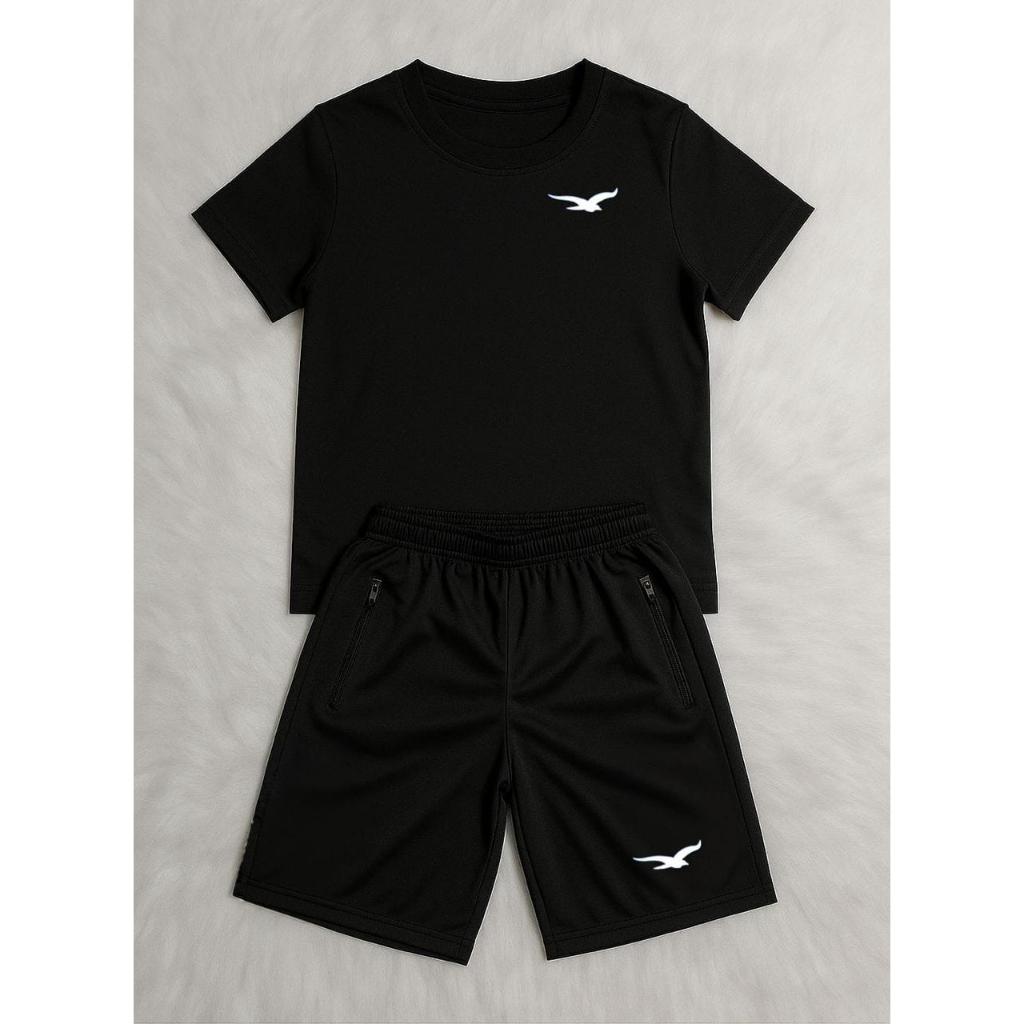Detalhes do KIT Infantil Camiseta e Bermuda Elastano E Juvenil Masculino Com Elástico e BOLSOS  04 á 16