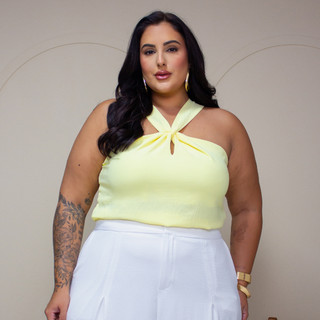 Blusa Plus Size Duna Regata Chic confortavel cumprida elegante