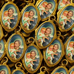 100 Medalhas São José - Chapa Resinada para Terços e Brindes
