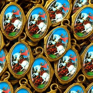 100 Medalhas São Jorge - Chapa Resinada para Terços e Brindes em Oferta na Shopee