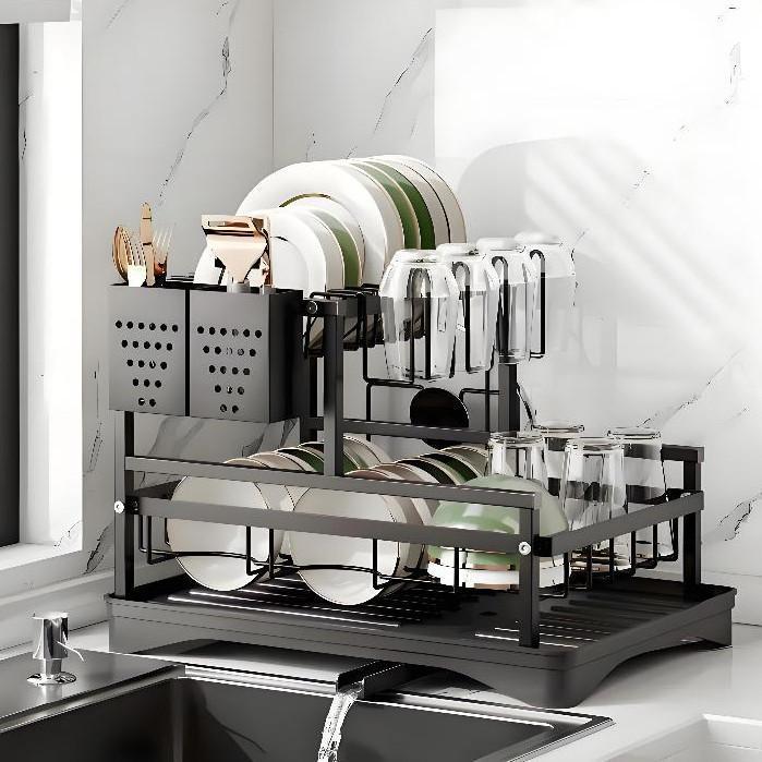Escorredor de Louças Rack Aço Carbono Organizador Preto em Oferta na Shopee