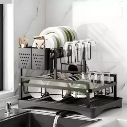 Escorredor de Louças Rack Aço Carbono Organizador Preto