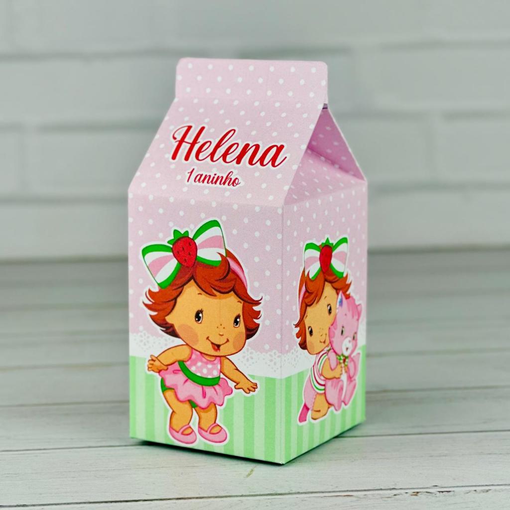 Caixinha Moranguinho Baby | Caixa Milk Personalizada Com Nome | Mimos Aniversário Lembrancinhas Personalizados Kit Festa