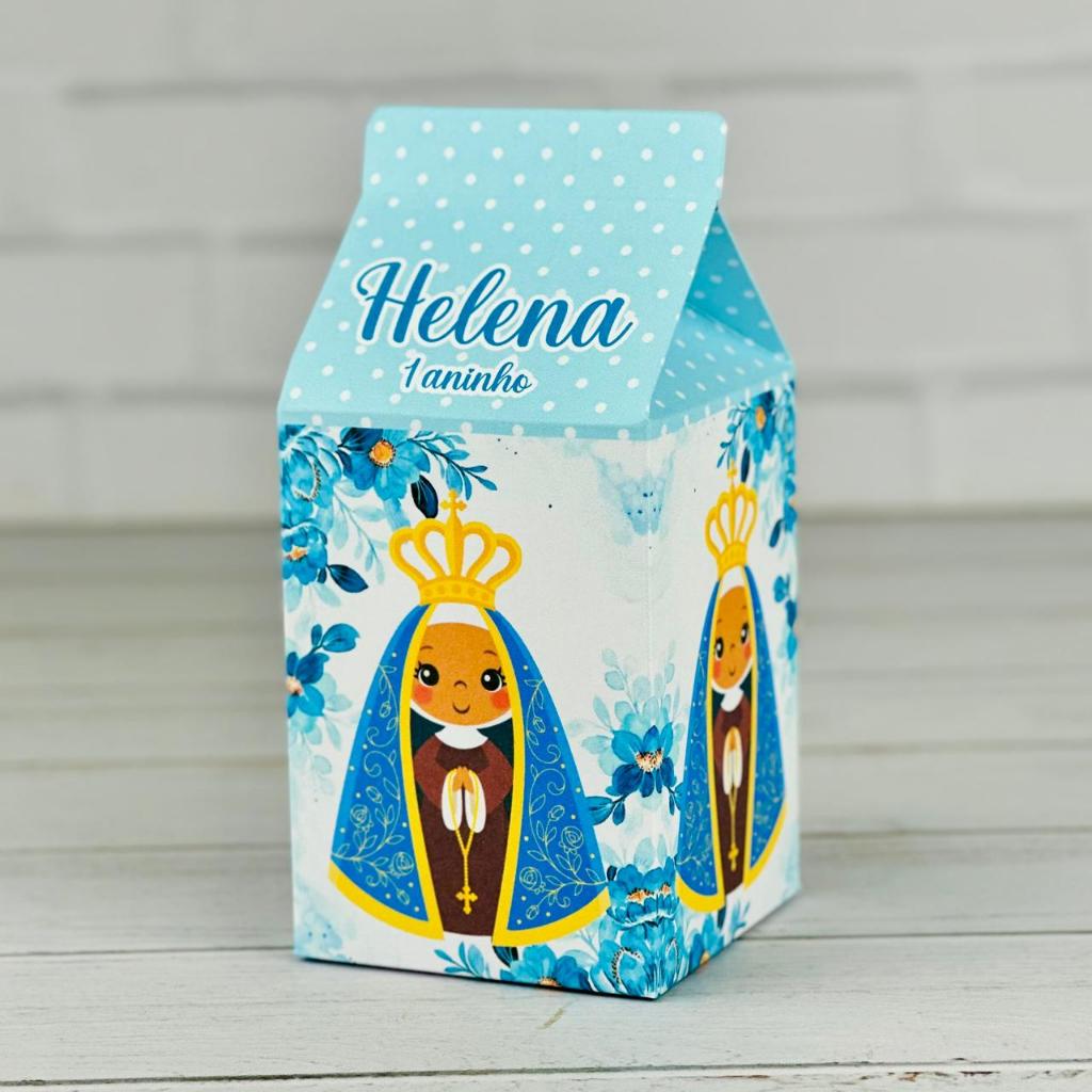 Caixinha Nossa Senhora Aparecida| Milk Personalizada Com Nome | Mimos Aniversário Lembrancinhas Personalizados Kit Festa