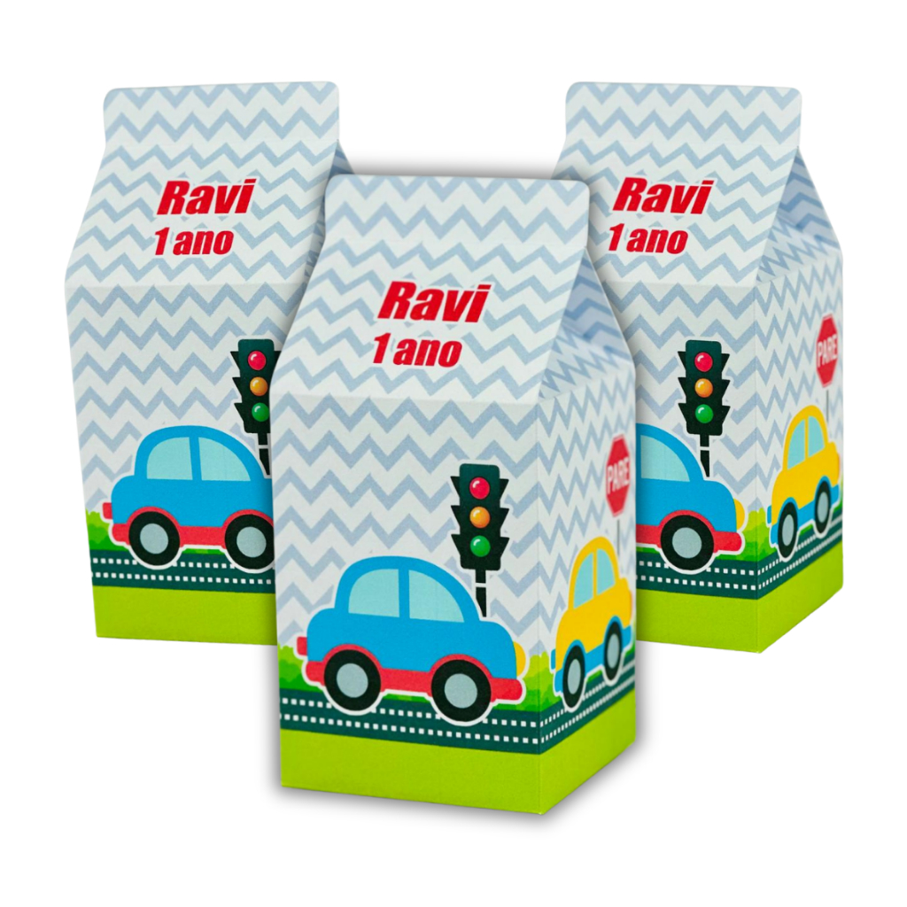 Caixinha Carrinhos | Caixa Milk Personalizada Com Nome | Mimos Aniversário Lembrancinhas Personalizados Kit Festa