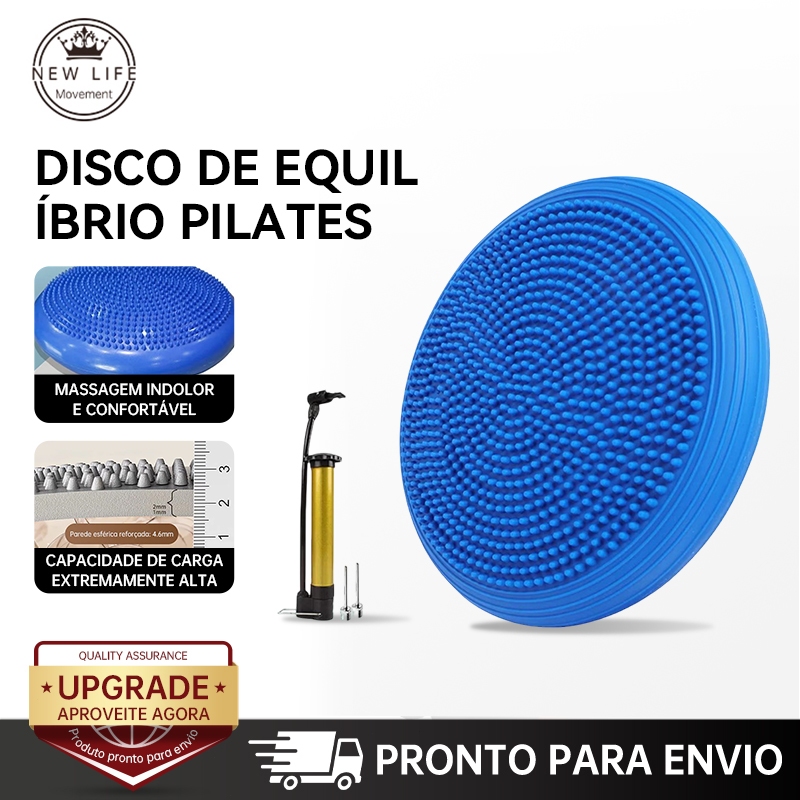 Disco De Equilíbrio Pilates Almofada Inflável Com Bomba De Encher Balance Treino