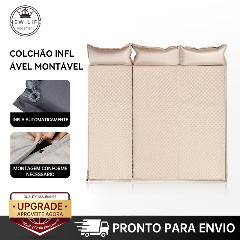 Este colchão inflável com bolsa de armazenamento é perfeito para acampar, nadar e outros usos, e pode ser montado. em Oferta na Shopee