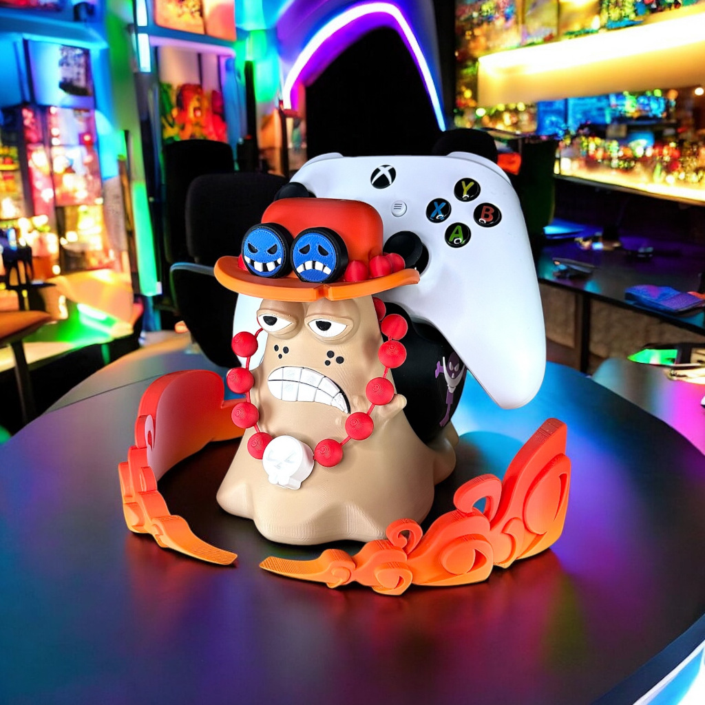 Suporte de controle Inspirado em Ace de One Piece, Playstation, Xbox e Nintendo Switch Pro.