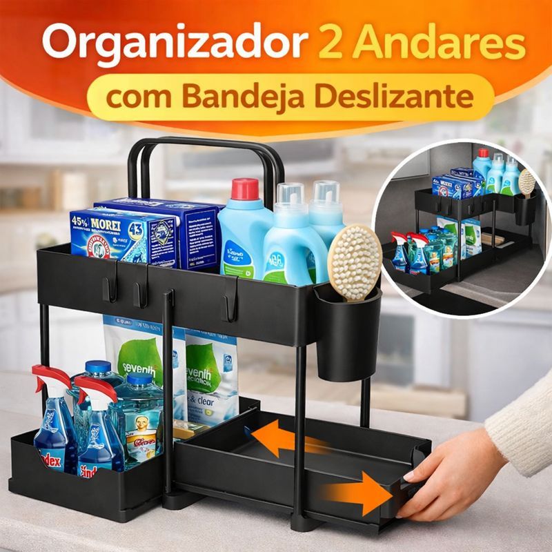 Organizador de Cozinha, Organizador Banheiro, Organizador Multiuso, Organizador Armário de Cozinha — Oferta Verificada