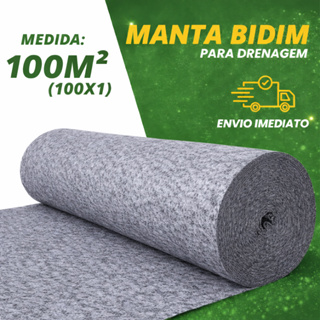 Manta Geotextil Bidim para Drenagem 100m²/50m² Para Vasos Jardineiras Jardins Drenagem em Oferta na Shopee