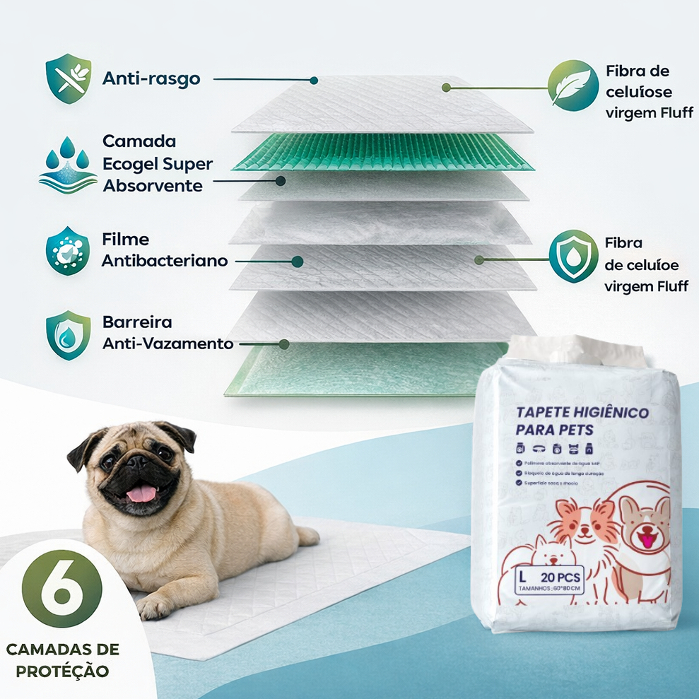 Tapete Higiênico Para Cães (60x80) Descartável Para Cachorro Pet