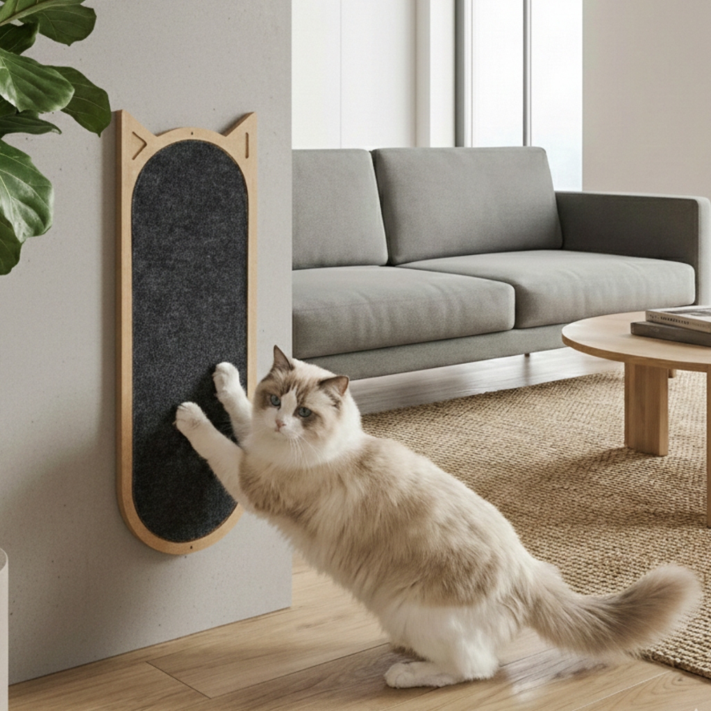 Arranhador Para Gatos de Parede Grande 52cm Sisal Carpete Gatificação Econômico Compacto Barato Playground MDF
