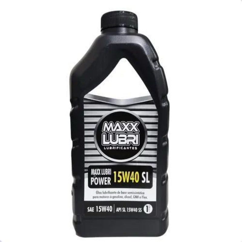 Oleo do motor 15w40 - power 15w40 sl (semi sintetico) 1lt maxx lubri