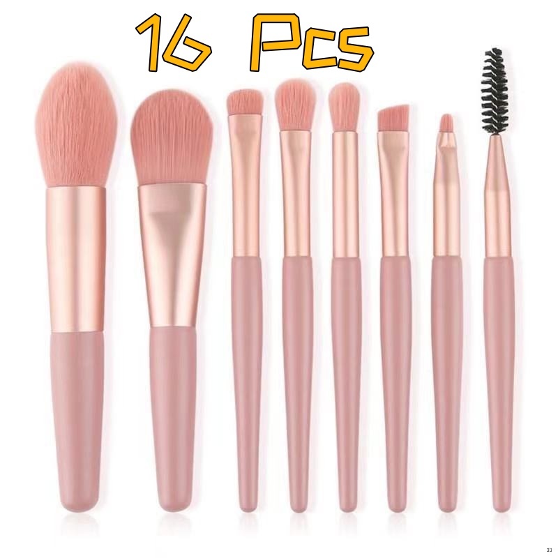 16 Kit Pincéis De Maquiagem De Material Excelente Fácil De Limpar Design Ergonômico em Oferta na Shopee