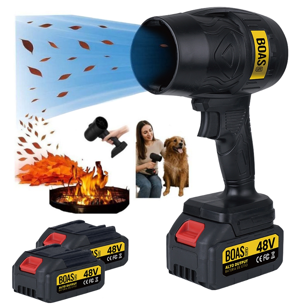 Soprador Turbo Portátil Recarregável 48v Com 2 Baterias Potente De Folhas Limpeza Gera Interna e Externa 88v em Oferta na Shopee