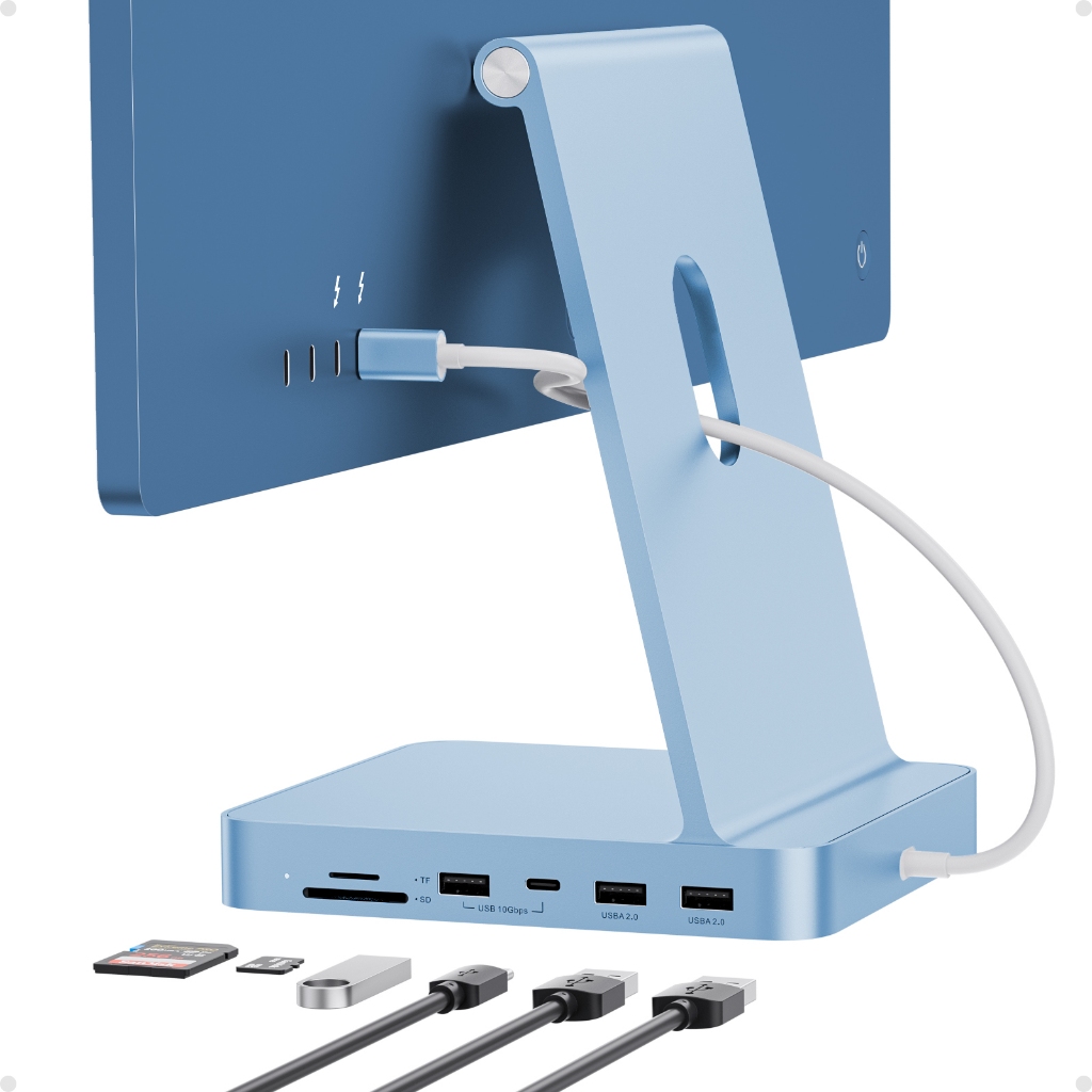 Hub USB-C PULWTOP para iMac com SSD M.2 Slot, USB de 10 Gbps, USB A 2.0 para iMac M1/M3/M4 de 24inch