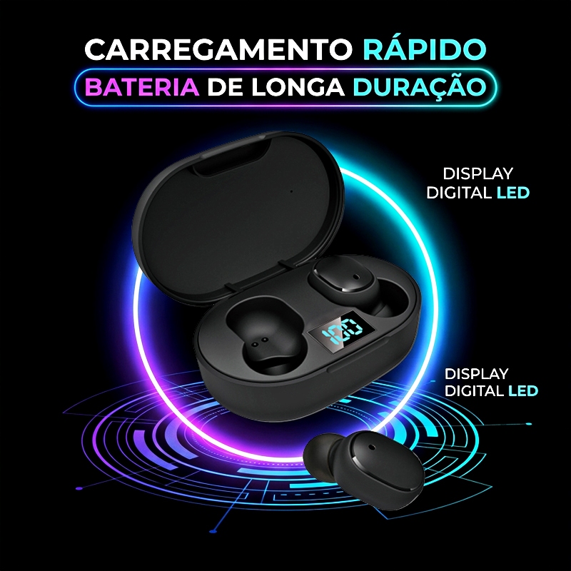 E6s bluetooth sem fio fone de ouvido estéreo microfone cancelamento de ruído em Oferta na Shopee