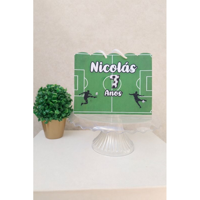 SACOLINHA PERSONALIZADA PARA LEMBRANCINHA DE FESTA TEMA FUTEBOL- PEGUE E MONTE