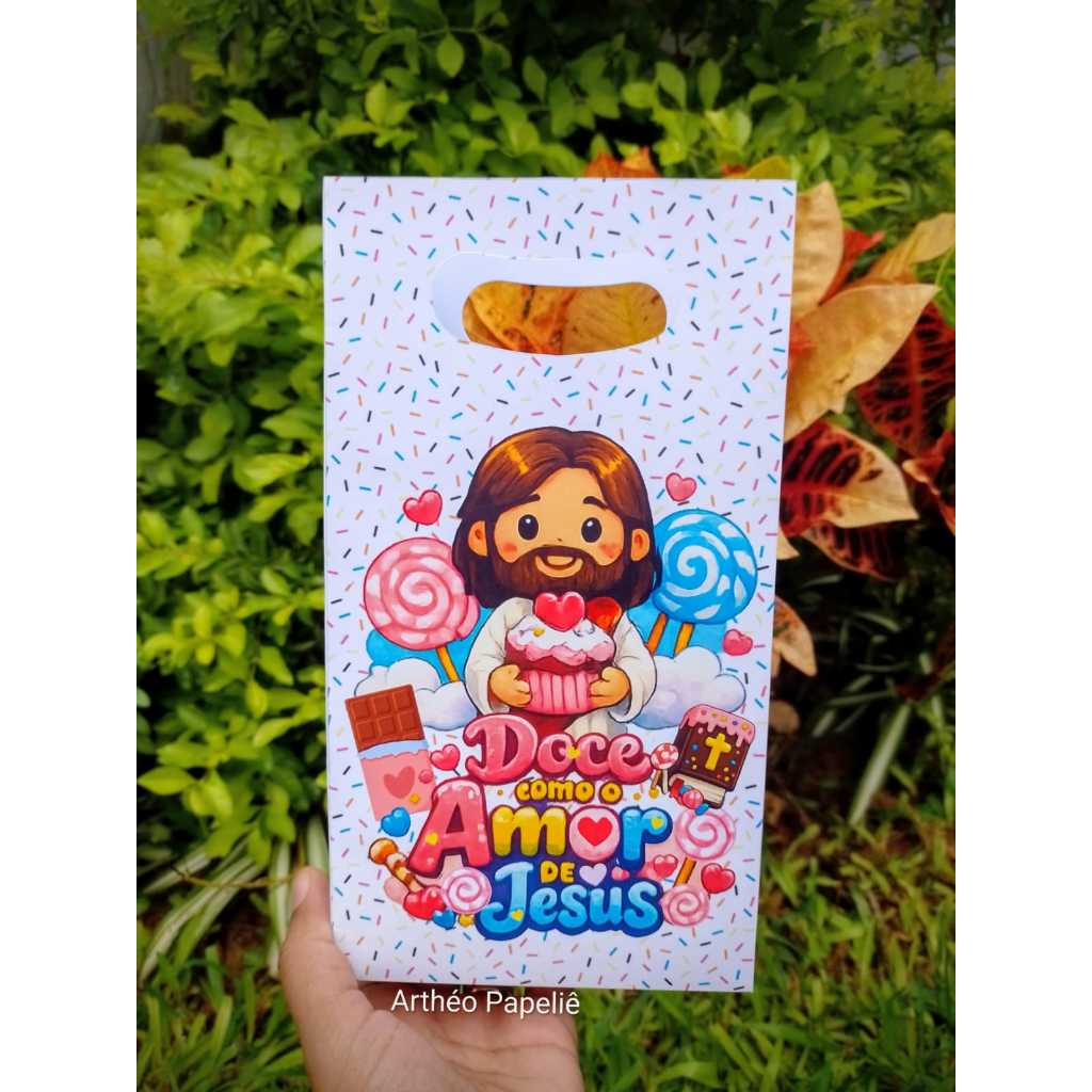Sacolinha Surpresa M Personalizada para lembrancinha - PEGUE E MONTE - JESUS/ SACOLINHA SURPRESA/ ANIVERSÁRIO
