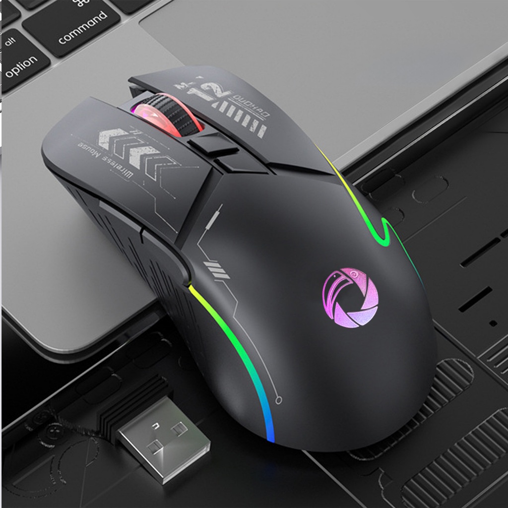 Uniwity Mouse Sem Fio Recarregável Bluetooth com LED RGB, Design Ergonômico e Clique Silencioso em Oferta na Shopee