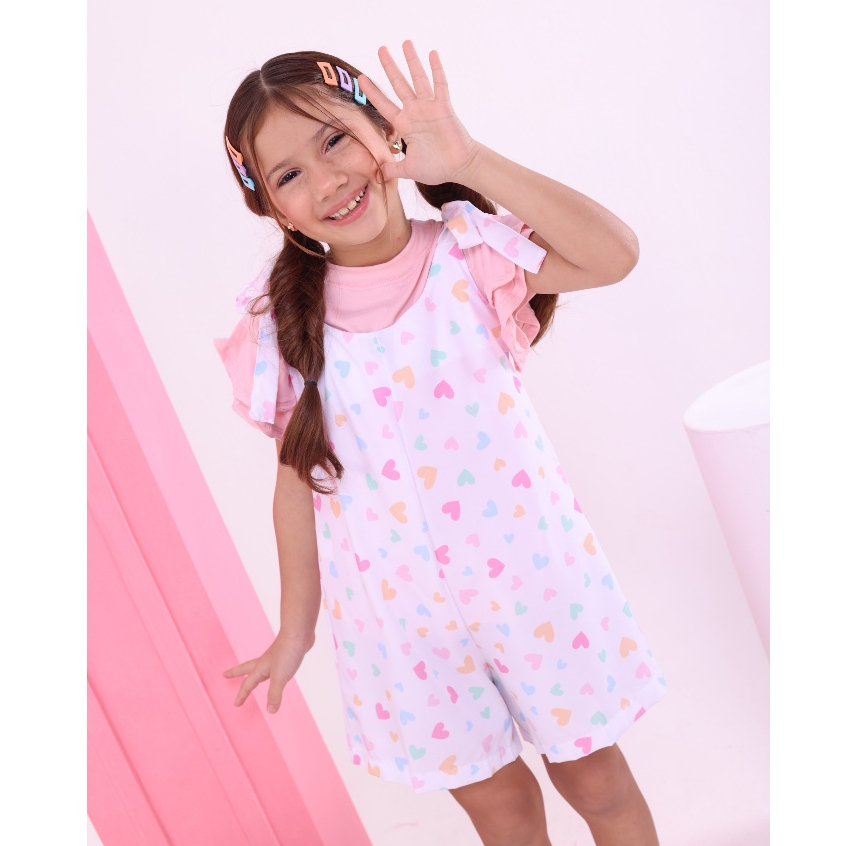 Conjunto infantil jardineira menina verão carnaval com blusa festa estampado tam 2 a 10