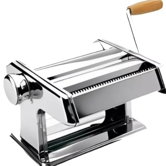 Imagem Maquina Macarrão 3 Massas Caseira Manivela Cilindro Inox Corta Massa Pastel Lasanha Fettuccine