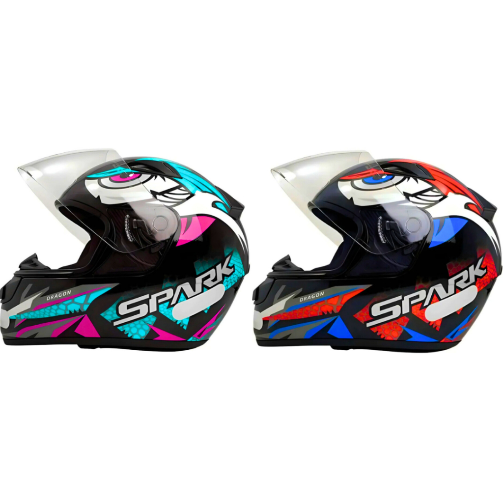 Kit 2 Capacete Casal Ebf Spark Tiffany E Spark Vermelho