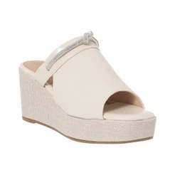 Sandália Anabela Feminina Tamanco Plataforma Salto Alto Juta Espadrille Strass Blogueira Confortável