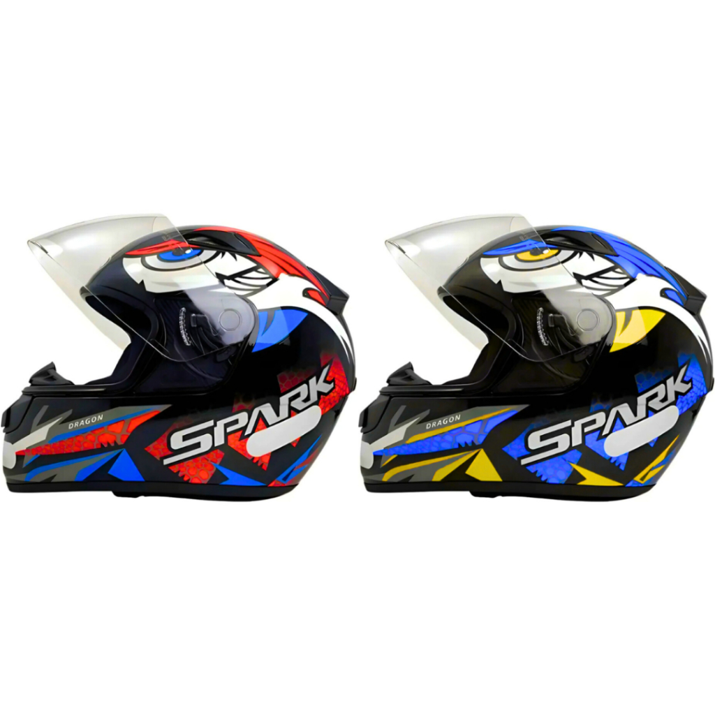 Kit 2 Capacete Moto Ebf Dragon Vermelho E Dragon Azul