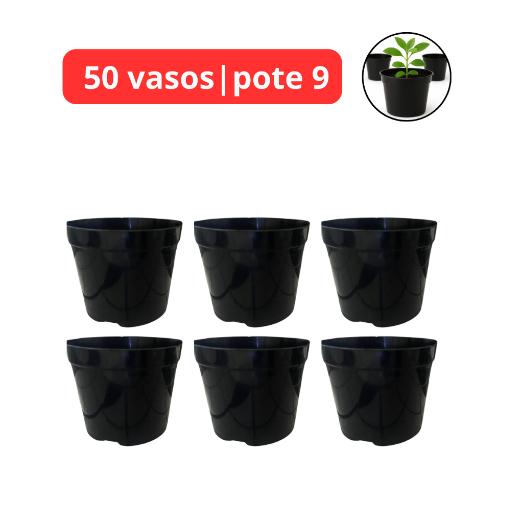 Kit 50 Vasos pote 9 vaso para sementes preto barato barato resistente sementes muda jardim
