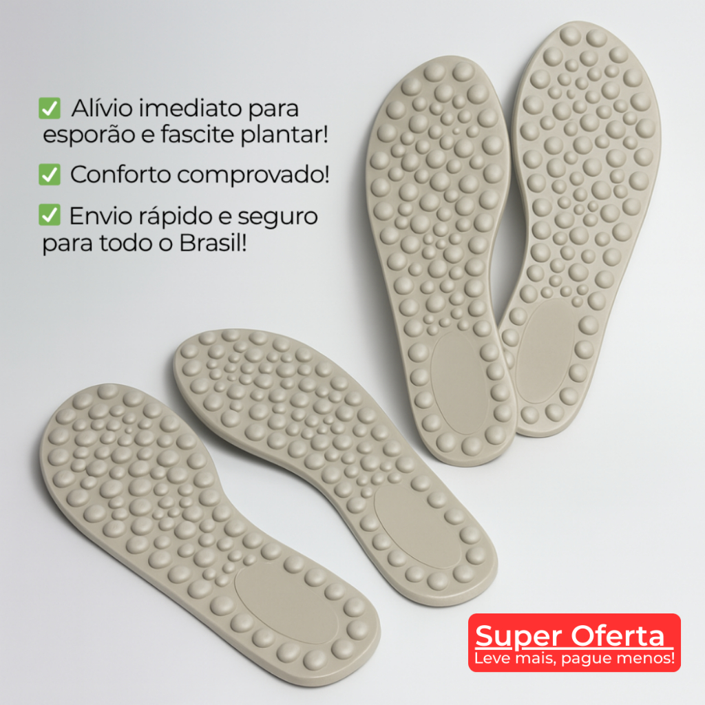Kit Palmilha Ortopédica Anatômica Confortável Para Esporão e Fascite Plantar Anti Impacto