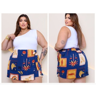 Short Saia Plus Size Saia Com Short Por Baixo em Oferta na Shopee