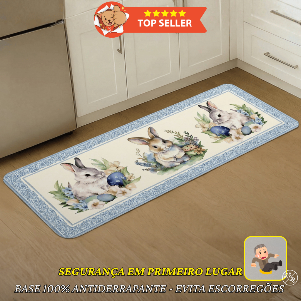 Tapete Passadeira 1,20m x 45cm Antiderrapante Estampado Decorativo Sala Cozinha Base Emborrachada em Oferta na Shopee