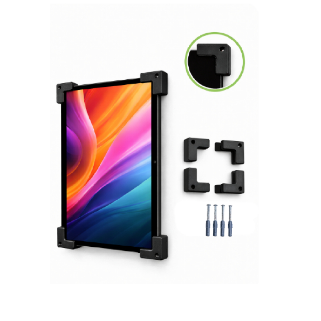 Suporte De Parede Para Tablet Com Trava Antifurto preto seguro completo