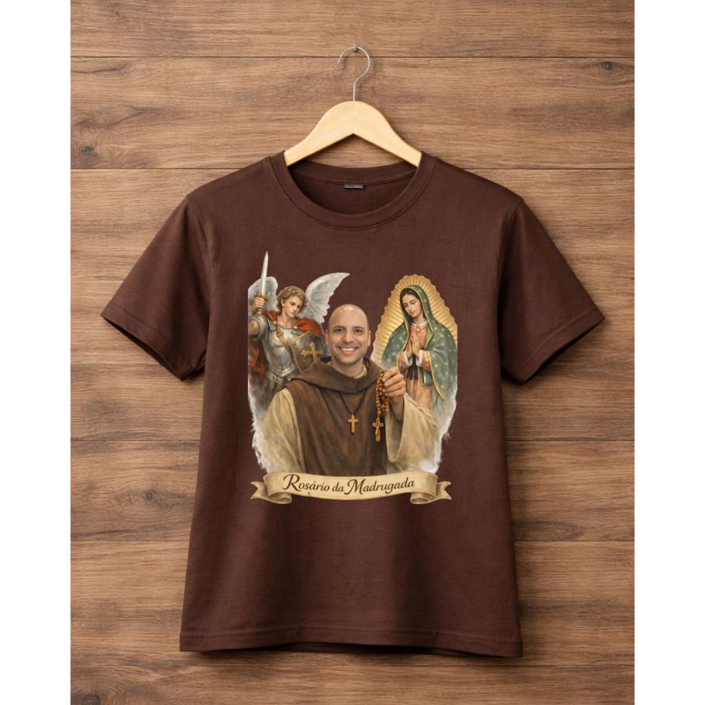 Camiseta Frei Gilson Rosário da Madrugada Unissex Infantil Adulto Plus Size