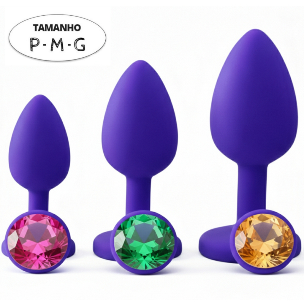 Plug Anal Silicone P M G Excita Estimula Lubrifica Casal Iniciante Fetiche Erótico Sado BDSM SexShop