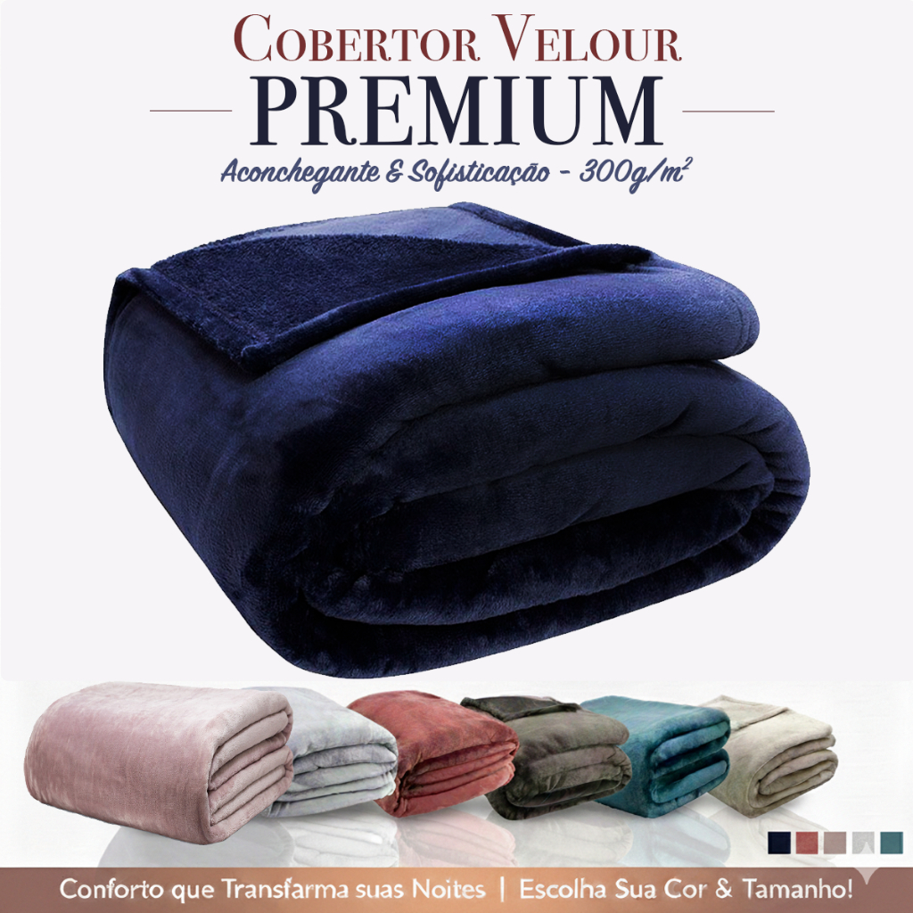 Cobertor Velour Premium King Size Manta Microfibra 300g/m² Antialergico Queen Csal Solteiro