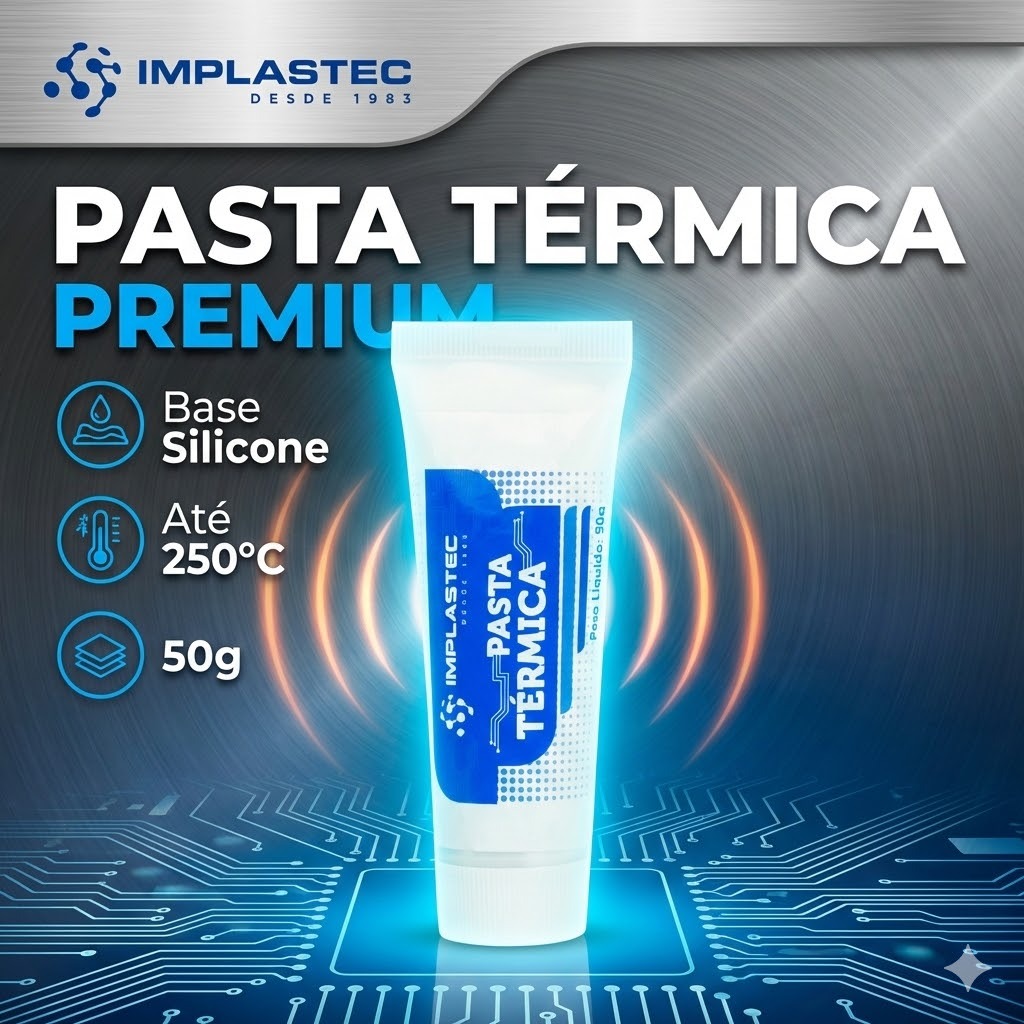 Pasta Térmica Implastec Branca 50g Original - Alta Estabilidade