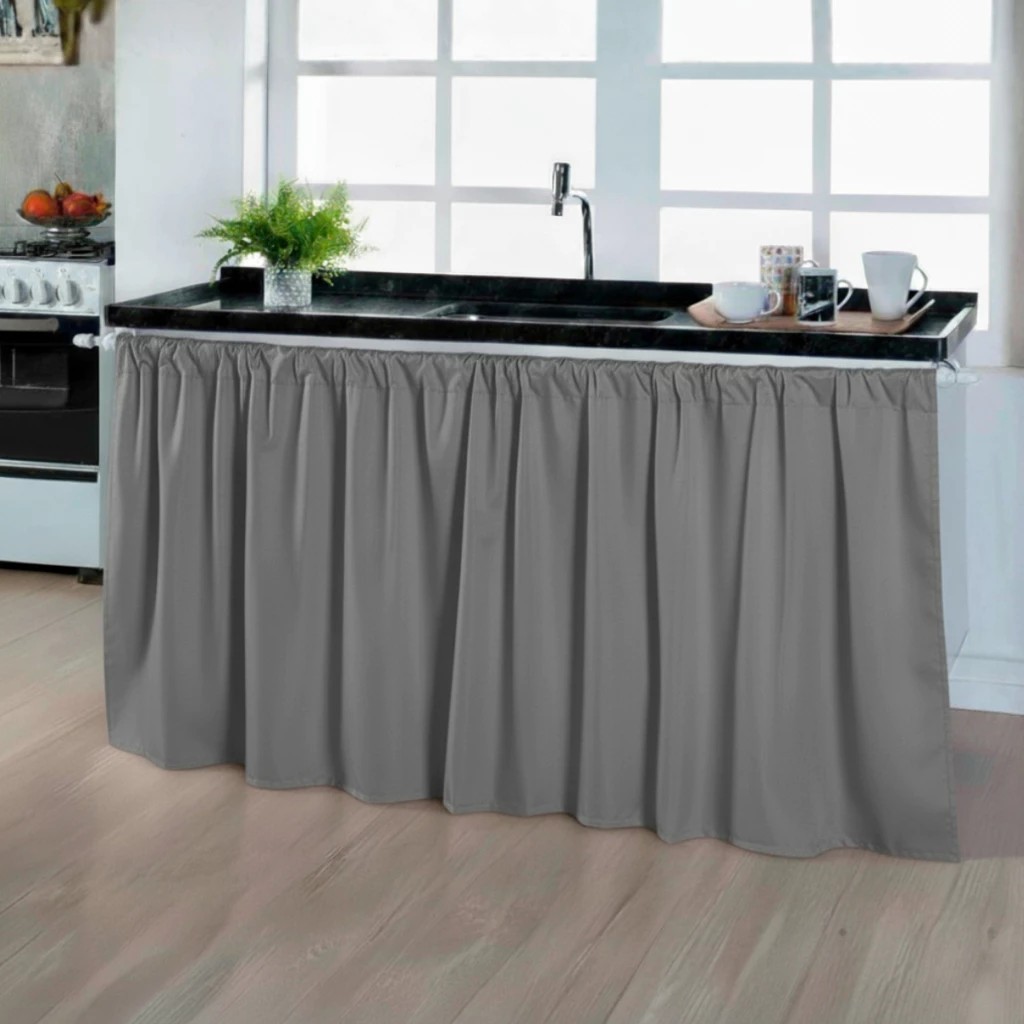 CORTINA PARA PIA DE COZINHA LISA 1,40 X 0.80 em Oferta na Shopee