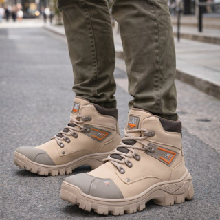 Bota Masculina Feminina Coturno Cat Em Couro Legitimo Com C.A e Palmilha em Gel em Oferta na Shopee