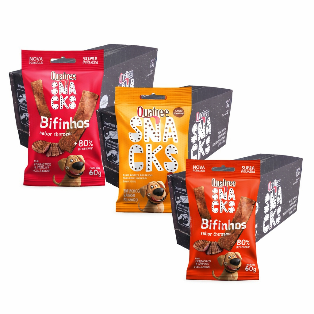 Quatree Snacks Bifinhos 60g Caixa Com 20 Unidades em Oferta na Shopee