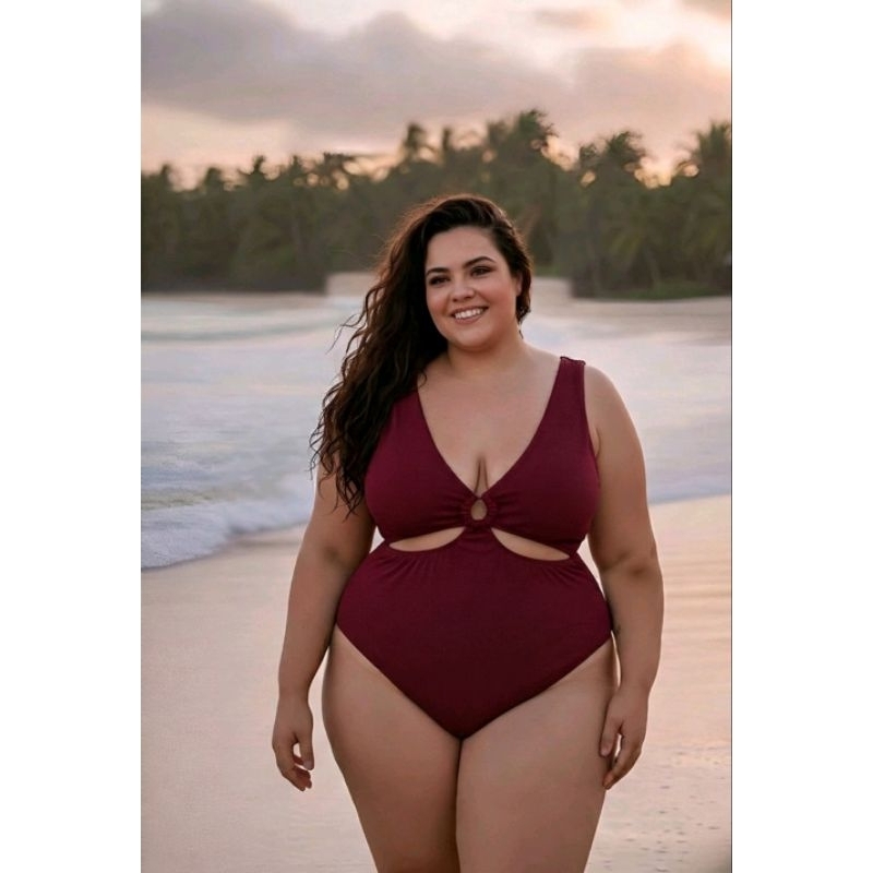 Body Maiô Engana Mamãe Plus Size Extra Grande Moda Feminina em 3D Texturizado