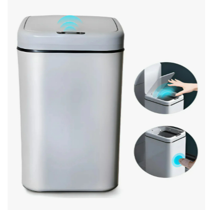 Lixeira Automática Sensor De Proximidade 20 Litros de Pilha Cinza e Branca em Oferta na Shopee