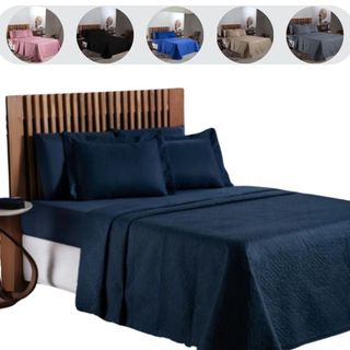 Cobre leito Casal Queen Solteiro Colcha Avulso Cama Matelado Ultrassônico Microfibra 100% Poliéster 1 Peça