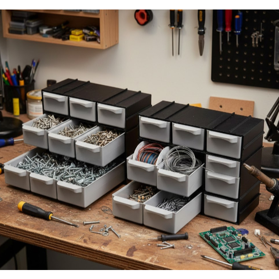 Kit 2 Gaveteiros Organizadores Empilháveis  7001 (16 Gavetas Cada) - TOY 25401 em Oferta na Shopee