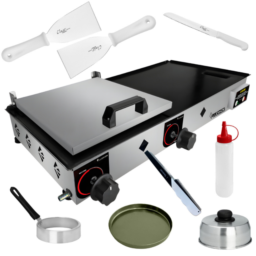 Chapa De Lanche 30x70 Industrial Inox Profissional + Brinde Oferta